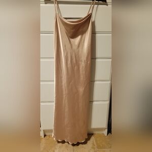 Bebe Satin Dress in Cream